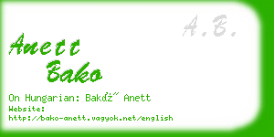anett bako business card